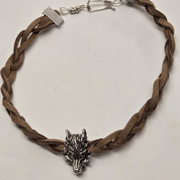 Men's Brown Leather Braided Bracelet with Dragon Charm - Picture 2 of 10